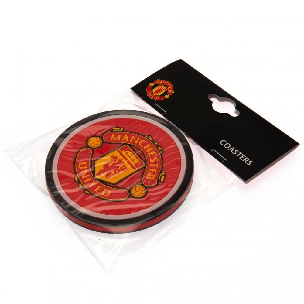 Manchester United FC Untersetzer-Set, offizielles Lizenzprodukt, 2 Stück