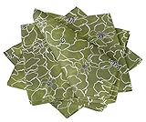 S4Sassy Verde Camelia Kanjiro Floreale linge de Table lavable de Base quotidien lavables 18 x 18(Pacchetto di 6)