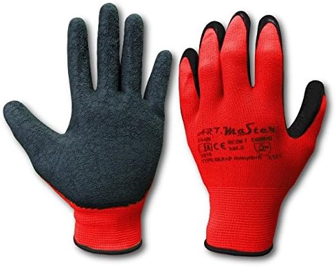 24 Pairs Latex Coated Rubber Work Gloves Safe Builder Grip Gardening Size 8 Medium