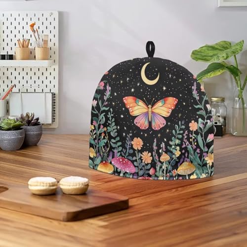 Image of Soft Teapot Dust Protector Mushroom Leaf Butterfly Tea Cosy Keep Warm Thick Cotton Insulated Teapot Warmer Cosies Kettle Cover