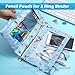 Lincia 6 Pack Pencil Pouch for 3 Ring Binder Smooth Zipper 3 Ring Binder Pencil Pouches Reinforced Grommets Pen Cases Pen Bags with Clear Window Teacher Appreciation Gift(Flowers)