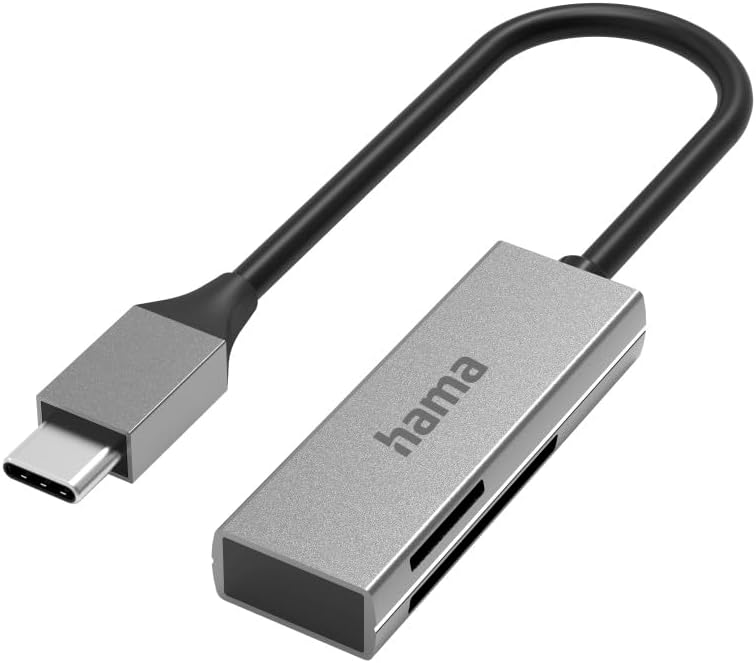Hama USB Card Reader, USB-C, USB 3.0, SD/microSD, aluminium