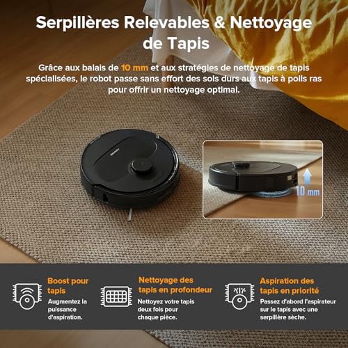 Deux serpillières rotatives et relevage automatique