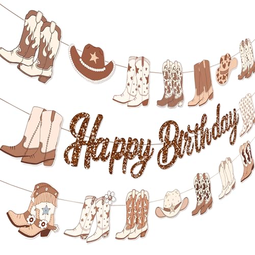 JeVenis Cowgirl Birthday Banners Western Cowgirls Decorations Boots Banner by JeVenis - Used condition - Image 8