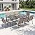 Sophia & William Patio Dining Set 9 Pieces, 8 Quick Dry Textilene Chairs and 83"x 39" Large Rectangular Outdoor Dining Table, All-Weather Patio Furniture for Lawn, Park, and Courtyard Support 350lbs
