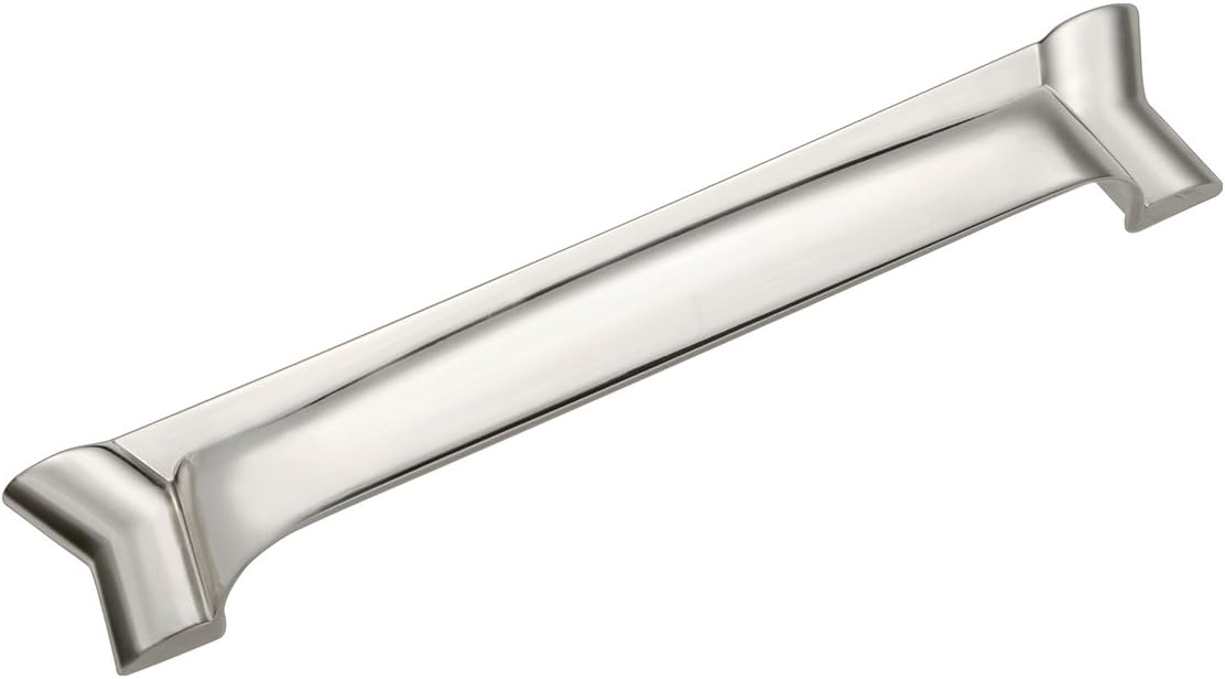 Hickory Hardware 1 Pack Solid Core Kitchen Cabinet Pulls, Luxury Cabinet Handles, Hardware for Doors & Dresser Drawers, 3 Inch & 3-3/4 Inch (96mm) Hole Center, Satin Nickel, Wisteria Collection