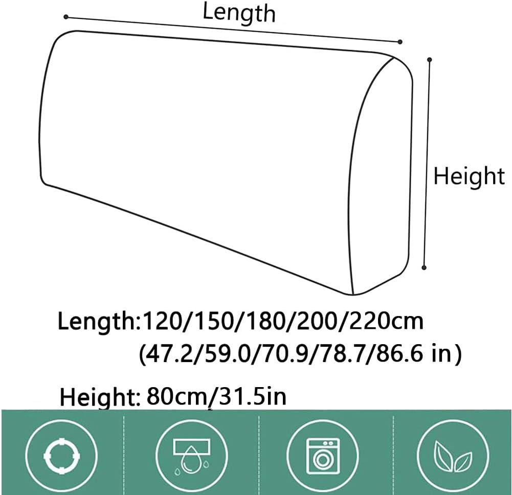 Headboard Cover for Single/King/Double Bed,Stretch All-Inclusive Bed Head Protector Cover,Transforms a Drab Looking Headboard,for Bedroom Decoration(120/150/180/200/220 cm)