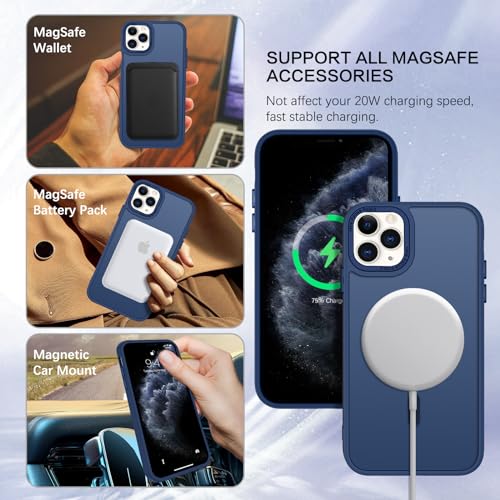 BENTOBEN for iPhone 11 Pro Case [Compatible with Magsafe] Translucent Matte Magnetic Phone Case iPhone 11 Pro Slim Shockproof Bumper Women Men Protective Cases Cover for iPhone 11Pro 5.8", Navy Blue by BENTOBEN - Used condition - Image 2