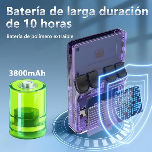Image of R40S Retro Portable Video Game Console 256GB + 30000, Classic Retro Games Portable Video Game Console, Ergonomic Design, Mini Retro Game Console (Purple)