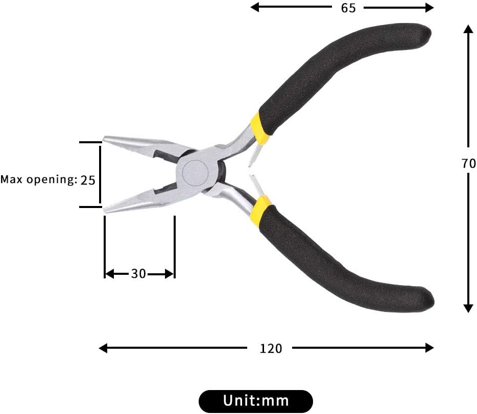 Mini Long Nose Pliers With Wire Cutter 5 Inch Serrated Jaw Mini Beading Pliers For Jewelry Making Micro Precision Diy Handcraft Tool