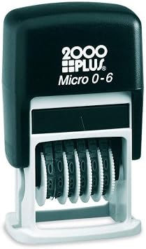 2000 PLUS Self-Inking Numberer Stamp, 6-Bands, 1/2", 5/32" Number Height, Black Ink 010132