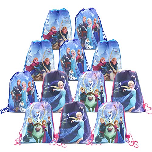 12 Pack Bolsas de Cuerdas para Infantil Frozen Mochila con Cordón Niños Regalo Cumpleaños