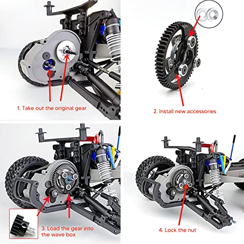 Engrenagem de Dentes Retos RC, Aço 32 Passo Conjunto de Engrenagens de Diferencial de Engrenagens de