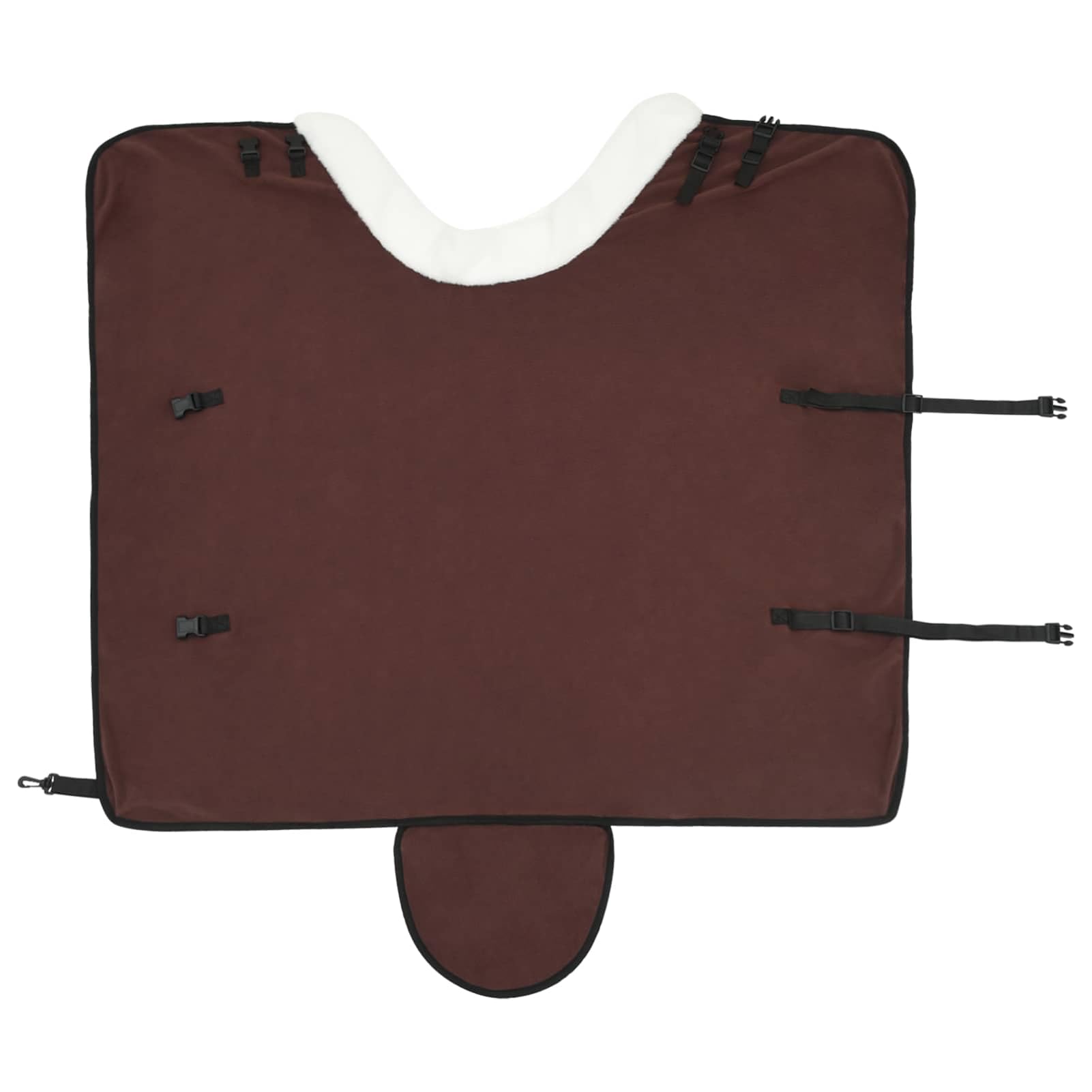 Homgoday Coperta per Cavalli in Pile Marrone Scuro - Caldo e Antivento Fibbie Regolabili Copertura Rimovibile Leggera e Pieghevole