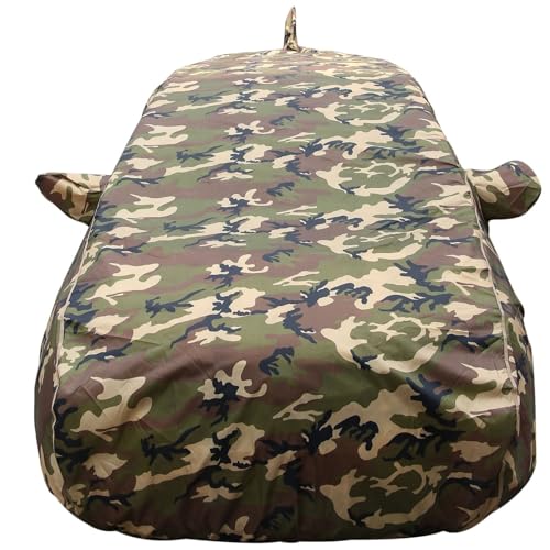 Image of Autofact 100% Waterproof Car Body Cover Compatible with Maruti Ignis (2012 to 2020), with Mirror and Antenna Pockets,4x4 American Matty, Long Lasting Durable Material, Camouflage Army Look