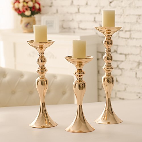 Sziqiqi Mermaid Design Metallic Vase Centerpiece Riser Pillar Candleholder For Wedding Centerpiece Floral Arrangement 15In, Gold #TOP3