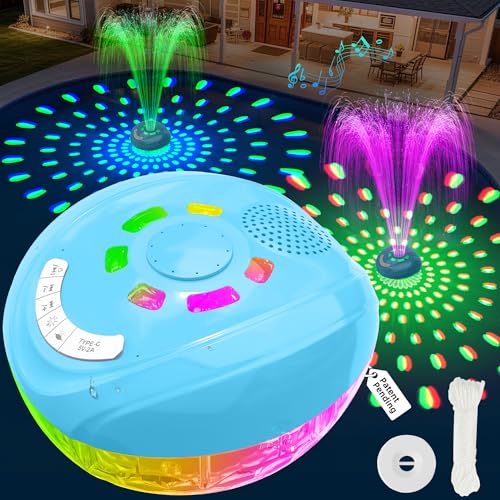 FluSing 3-in-1 Floating Pool Speaker with Fountain & Lights