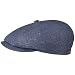 Produktbild Stetson Hatteras Ellington Flatcap Schirmmütze Schiebermütze Wollcap Leinencap Sommercap Ballonmütze Herren - Made in The EU mit Schirm, Futter, Futter Frühling-Sommer - 58 cm blau-meliert