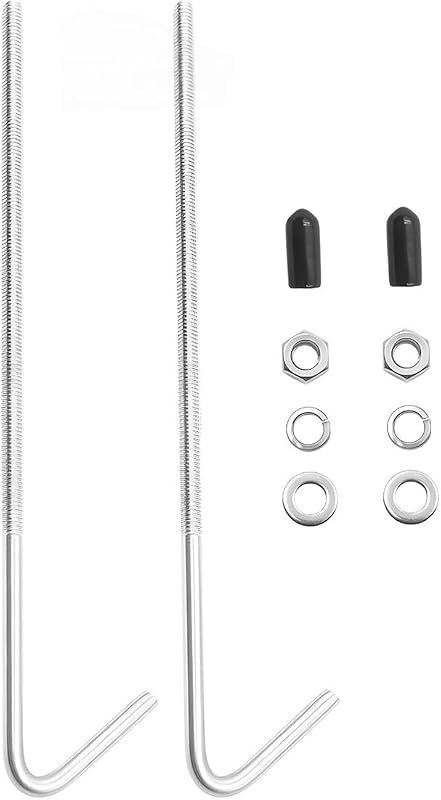 Parafusos J para fixação de bateria automotiva Zpana em aço inoxidável 304, 20,32 cm – 2 unidades