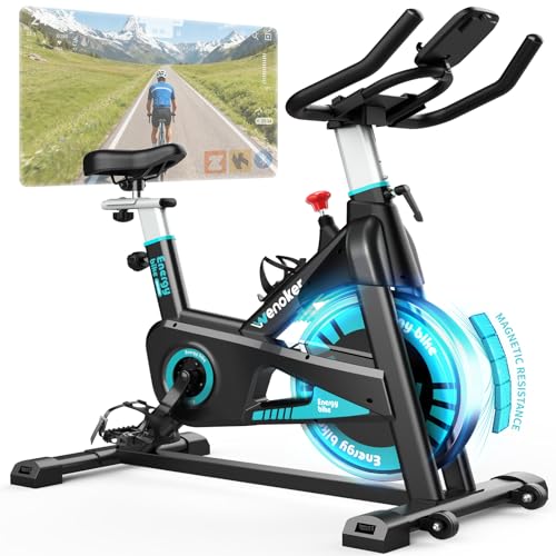 [2025 Aktualisierte] Wenoker Heimtrainer Fahrrad mit Magnetischem Widerstand, Indoor Spinning Bike Hometrainer Fahrrad Kardio Training Fitnessbikes, Bis 160KG