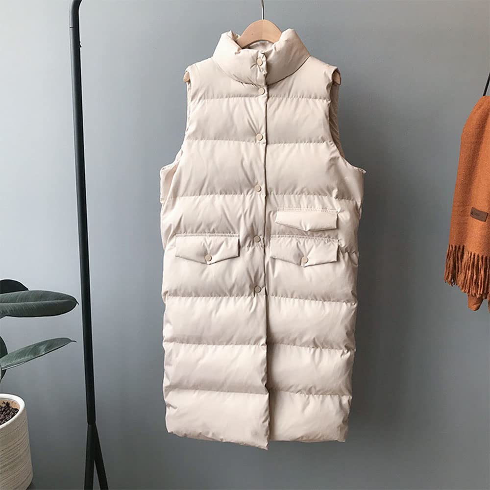 Zswpyq Donna Giacca Piumino Giacconi Invernali Con Cerniera Senza Maniche Imbottito Cappotto Giacche Cappotti Gilet Lungo, Gilet in Piumino Sottile, Senza Maniche, Portatile