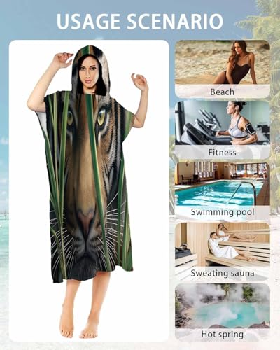 Peignoir à langer poncho à capuche pour surf piscine plongée - 5