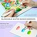 Ohuhu Markers for Adult Coloring Books No Bleeding 60 Colors Water-based Dual Tips Brush & Fine Coloring Markers for Kids Adults Beginners Drawing Pens for Journaling Lettering (Brush & Chisel)
