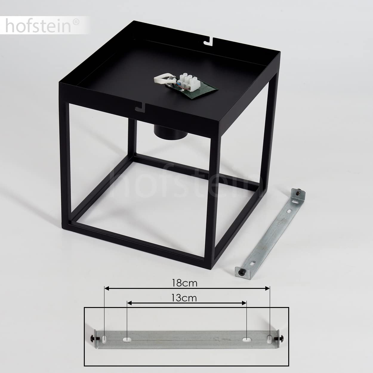 Plafoniera Malao, lampada da soffitto angolare in metallo in nero, luce moderna con effetto reticolo, 1 x E27, senza lampadina/e