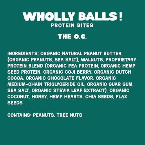 Image of Wholly Balls Protein Bites a€ inch Healthy Plant-Based Snack | High Protein, Low Sugar, Gluten-Free Energy Balls (Pack of 3, O.G)