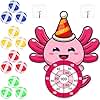 HyDren Axolotl Party Game 31x24 Dart Board with 12 Sticky Balls Axolotl Party Favors Birthday Decor Gift for Indoor Outdoor Game