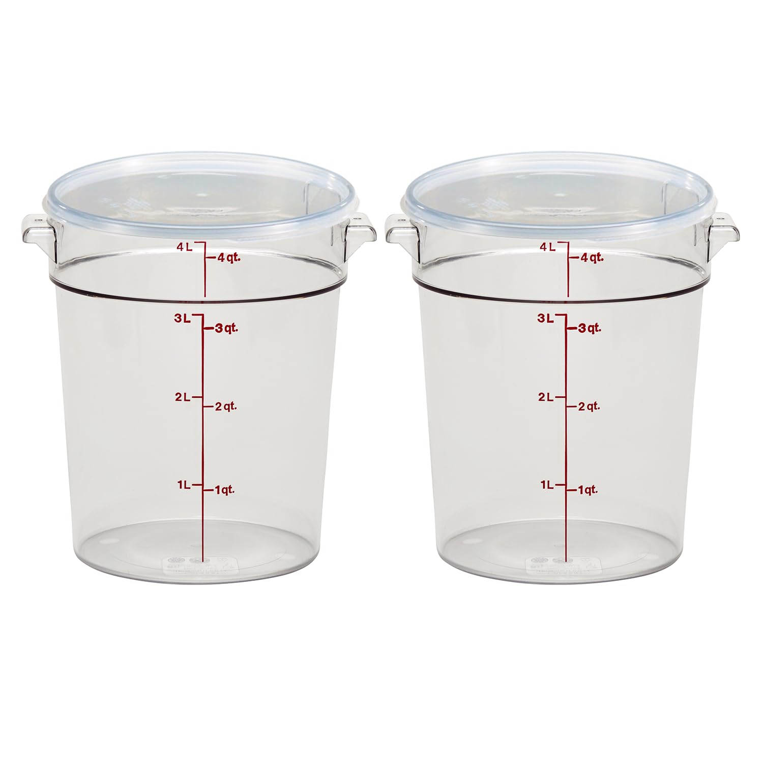 Cambro Runde Frischhaltedose mit Deckel, 4 l, transparent, 2 Stück