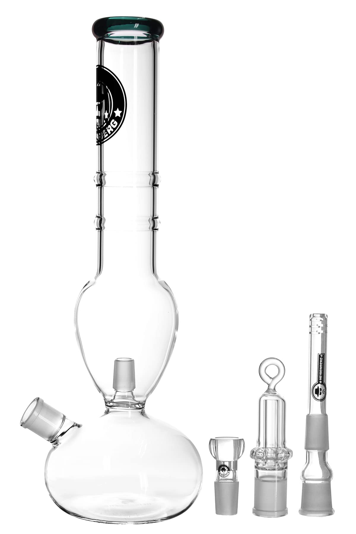 Heisenberg Mad Professor Glasbong mit austauschbarem Perkolator, 18.8 Schliff (NS19 bistabil), Höhe 40cm