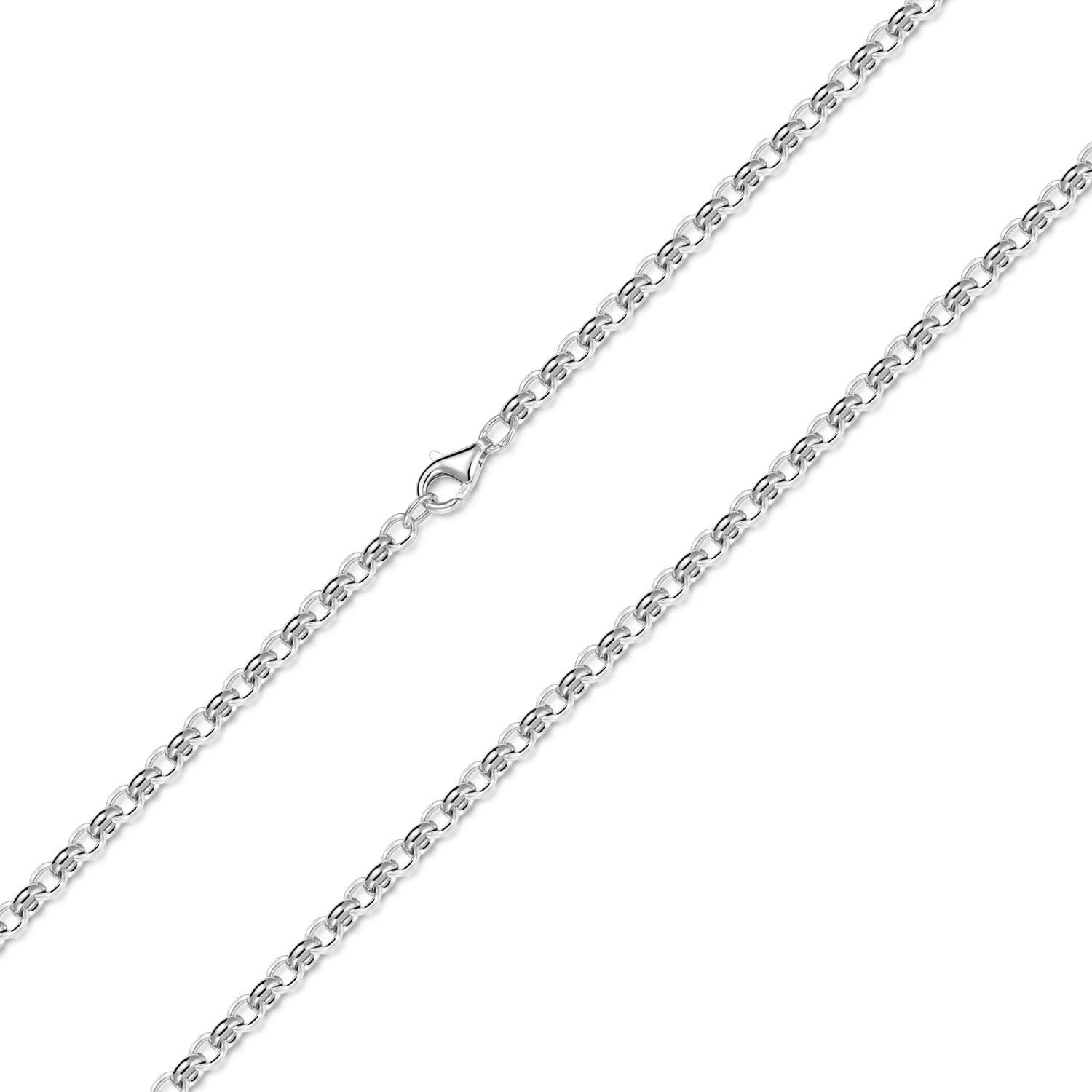 MATERIA by Matthias Wagner Erbskette 925 Silber 4mm Halskette Herren Damen Kette 40-70 cm rhodiniert oval K67