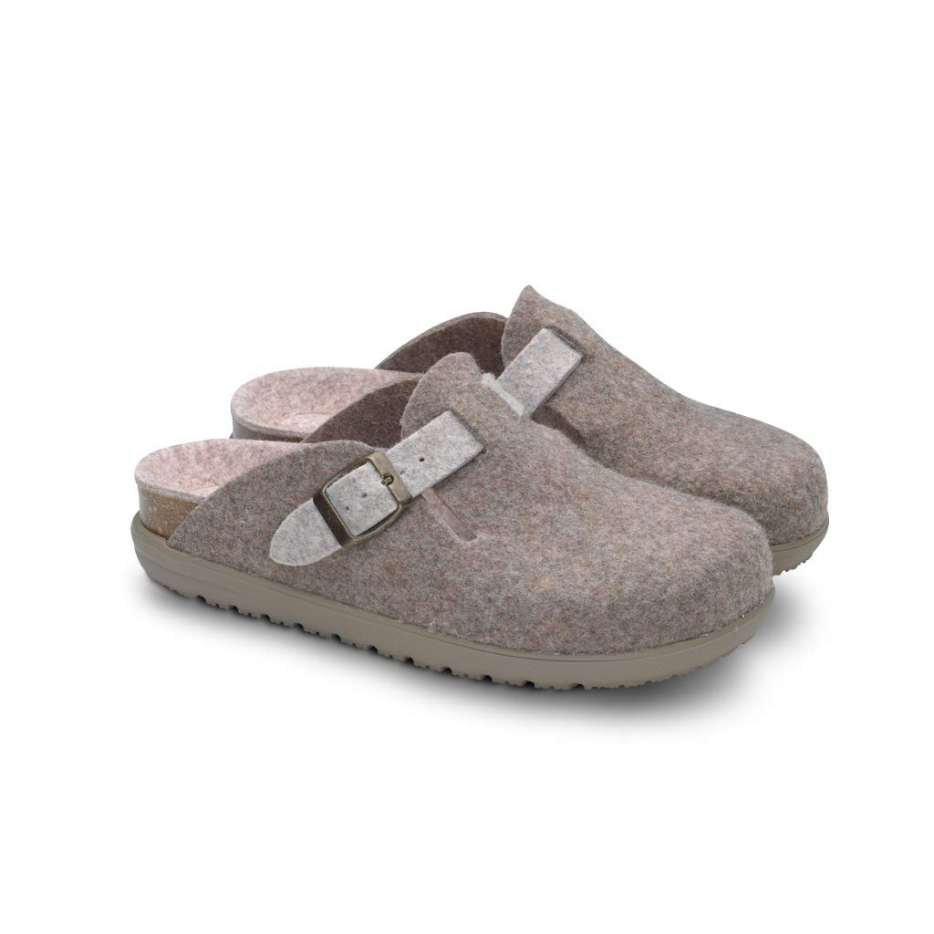 FELIZ CAMINAR Zapatilla de Estar por casa cómodas y Calientes Domus Suela Antideslizante, Plantilla de Corcho Natural anatómica y ergonómica - Made in Spain (Chocolate 37)