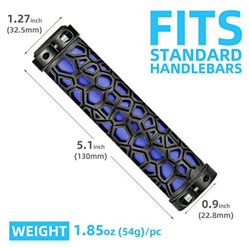 Rockbros Bike Handle Grips Non-Slip Bike Grips Double Lock-On Bicycle Handlebar Grips For Bmx, Mtb, Scooters, Folding Bikes 22.2Mm #TOP4