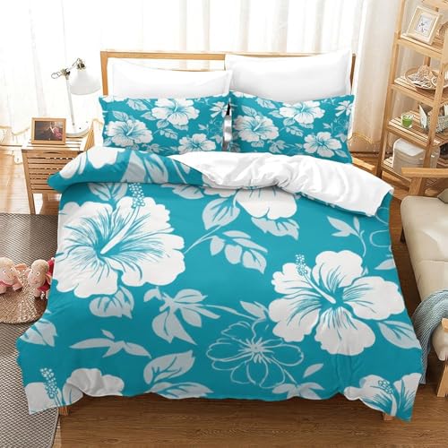 Housse de couette imprimé 3D hypoallergénique avec fermeture éclair microfibre - 3