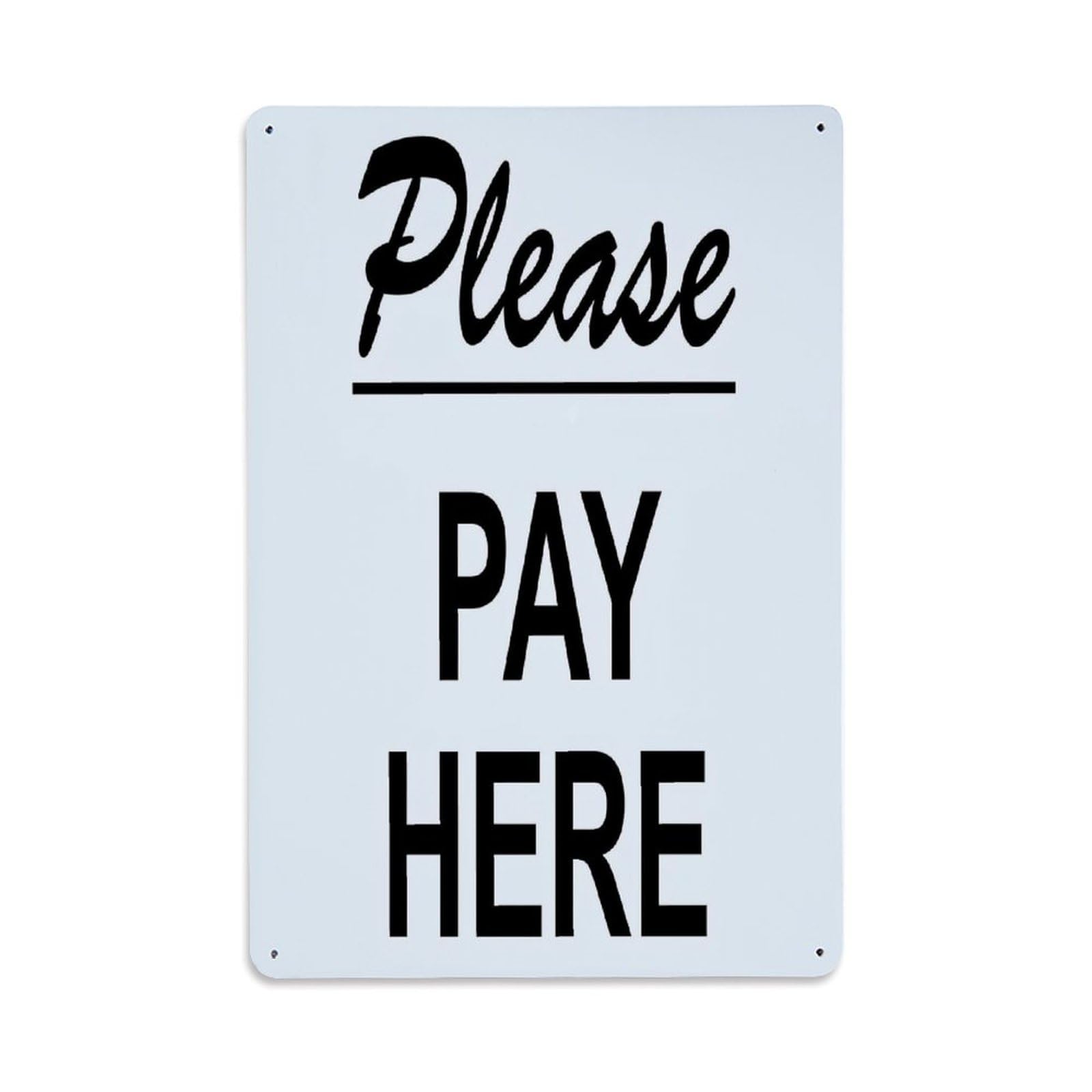 Jdyaojiesheng Vintage Please Pay Here Sign Tin Sign Retro Metal Wall Decor Metal Poster, Home Bar Garage Farmhouse Cafe Wall Art Decoration 8X12inches