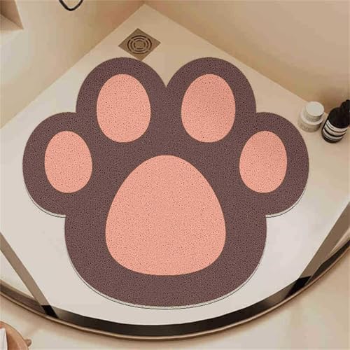 Odot Alfombrilla Baño de Lufa de PVC, Serie de Patas Alfombra Ducha Antideslizante, Alfombrilla Ducha con Orificio de Drenaje, Alfombra de Baño Secado Rápido para Zonas Húmedas (Café,80x80cm)