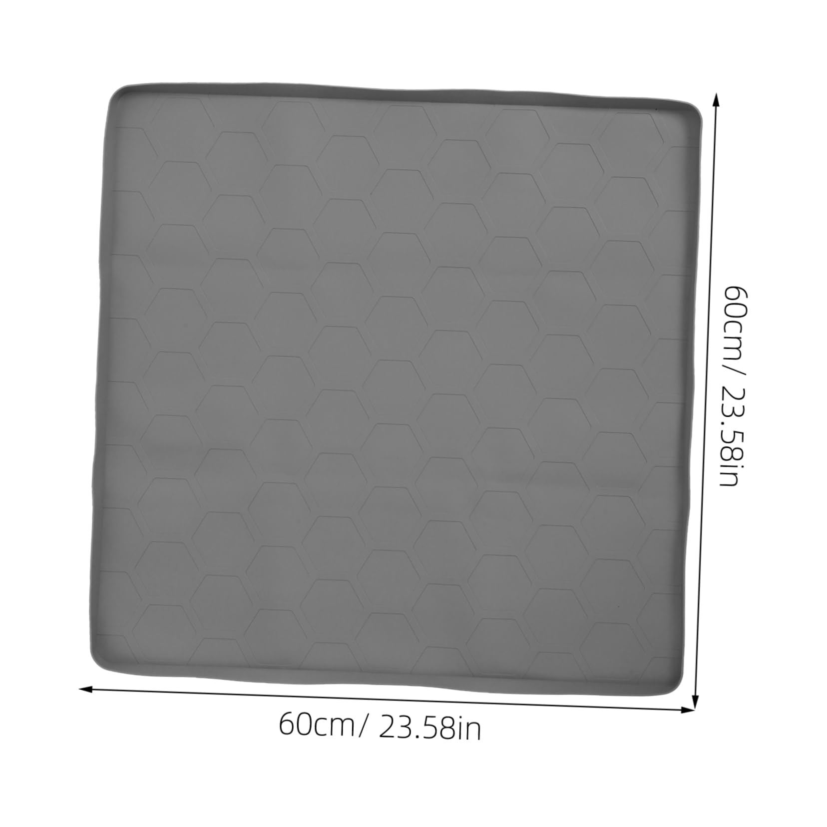 Mikinona Grey Sink Mat Leakproof Countertop Protector for Kitchen Bathroom 23.6x23.6 Inches Silicone Drip Tray Noise Reduction Sturdy Construction
