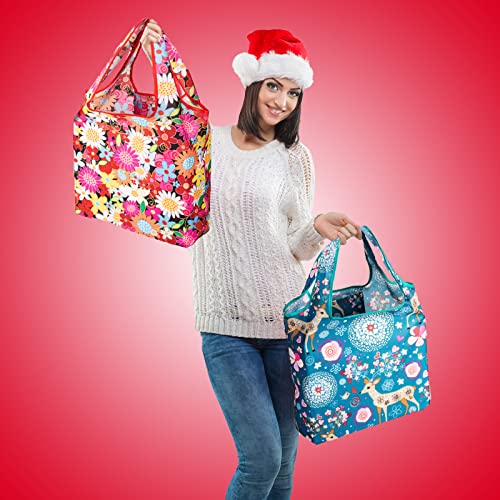 Sinoetron Reusable Shopping Bags 6 Pack Shopping Bags For Groceries Large Bulk Machine Washable Reusable Grocery Bags For Christmas Gifts #TOP6