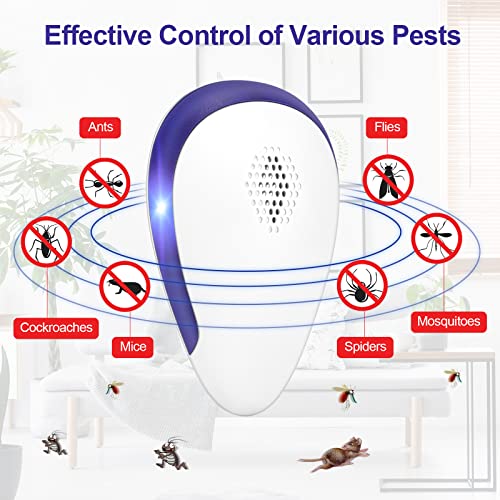 Konigeva Pest Repellent Ultrasonic Plug In, Electronic Pest Repeller 6 Packs , Pest Control Plug In, Bug Repellent Indoor For Mosquito Mice Roach Spider Insects White #TOP4