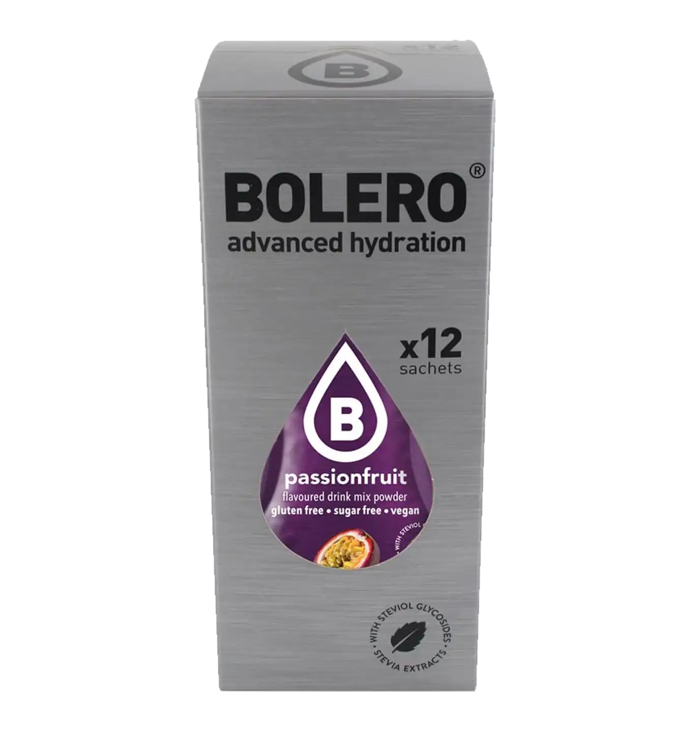 Bolero Advanced Hydration Passion Lot de 12 sachets de boissons instantanées Fruits 9 g