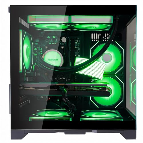Image of Panorama Gaming PC Desktop - AMD Ryzen 7 5700G 3.8 GHz, RTX 5060 8GB, 32GB DDR4 RAM 3200, 1TB M.2 PCIe SSD, 650W PSU, 240mm AIO, 11AC Wi-Fi, Windows 11 64-bit Desktop Computer, Black