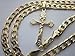 GOLDPLUS 14 Karat Gold Plated 24 Inch 5 Mm Cuban Link Chain and 14k Gold Plated 1 1/4 Inch Jesus Christ Cross Crucifix Pendant Necklace
