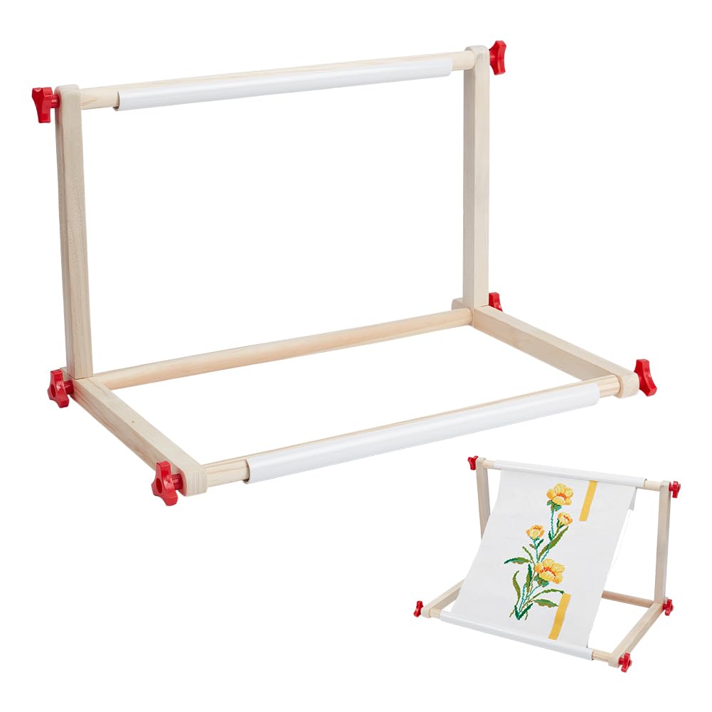 Support de table de broderie en bois NBEADS 42x27.5cm réglable pour point de croix