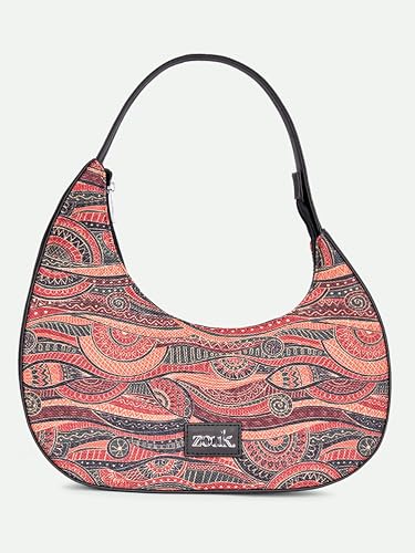 Image of ZOUK Pixi Small Shoulder Bag | Vegan Leather Evening Bag for Women with Shoulder Strap, Zip Closure & Water-Resistant Lining | Stylish Handcrafted Purse |