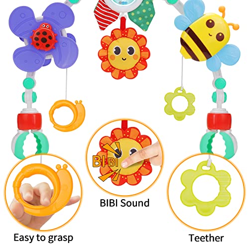 FPVERA Baby-Spielzeug 0-6 Monate: Spielbogen Kinderwagen Babybogen Spielzeug Autositz Clip Play Arch On The Go Sensory Toy Geschenk für Neugeborene Kleinkind 0 3 6 9 12 Monate – Bild 4