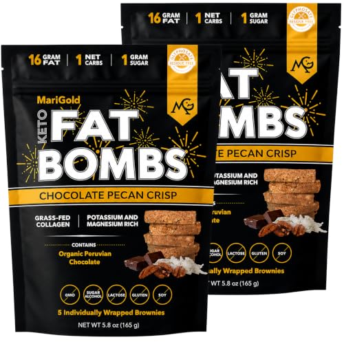 MariGold Keto Fat Bombs, Chocolate Pecan Crisp - 2 Bags, 10 Bars