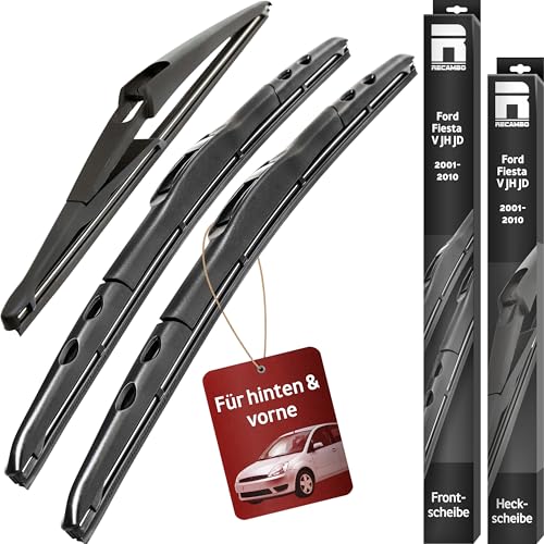 HYBRID Scheibenwischer FLEX AERO kompatibel für Ford Fiesta V JH JD BJ 2001-2010 - 300mm 400mm 550mm - Premium Qualität Wischerblätter Set - RECAMBO