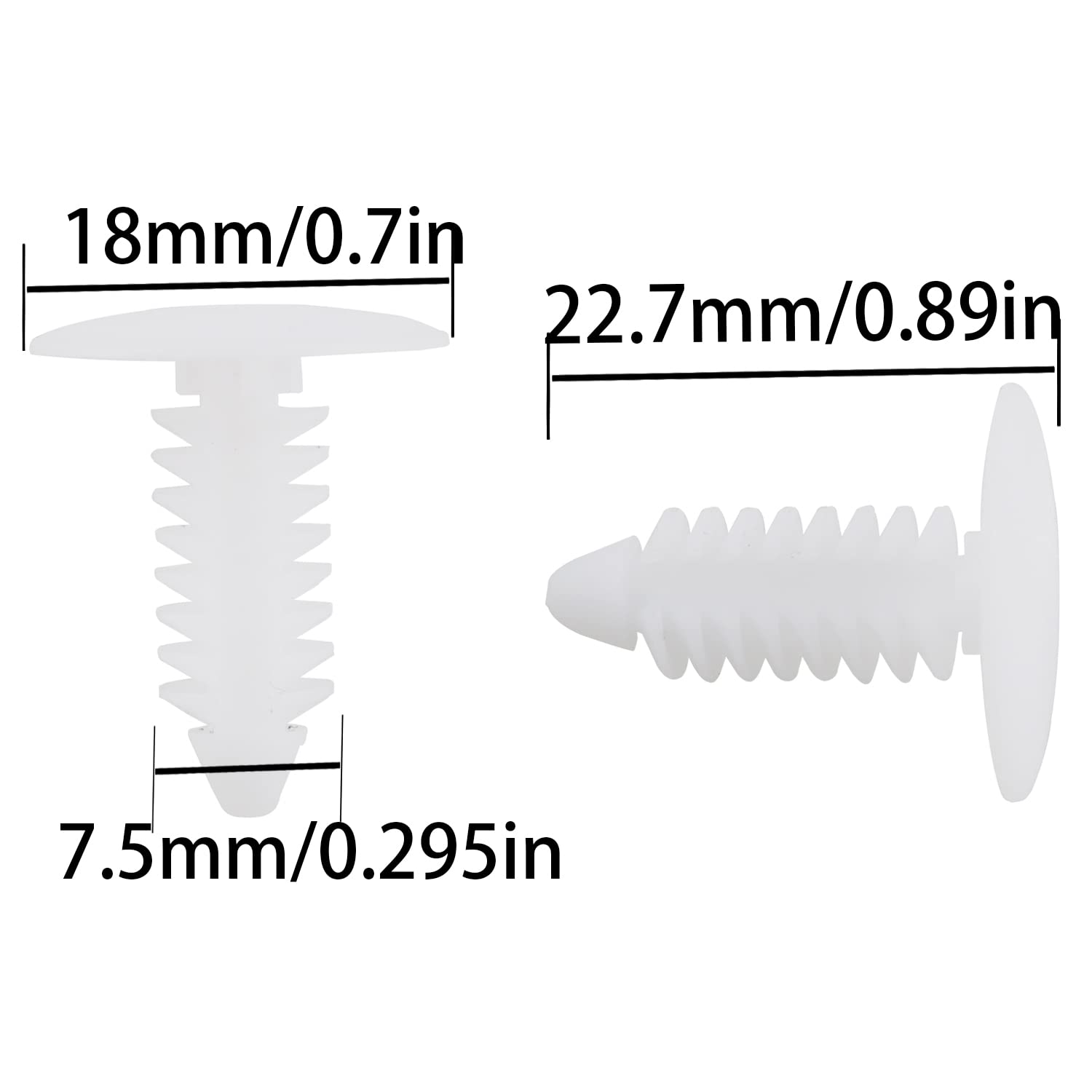 60PCS White Tree Rivet Fasteners Barrier Christmas Tree Fasteners Push-in Rivet White Furniture Assembly Shelves Retainer